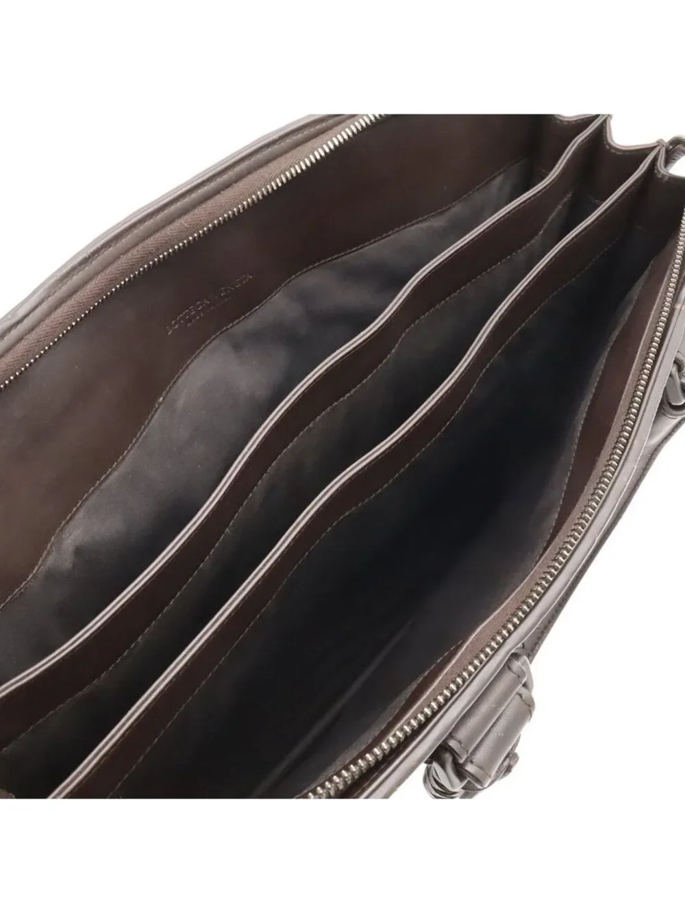 Bottega Veneta Intrecciato Business Briefcase Documents Purse Leather Brown